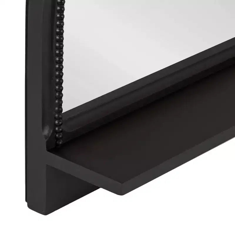Specchio ad arco Dellona 24"x20" Kate & Laurel All Things Decor con ripiano, nero