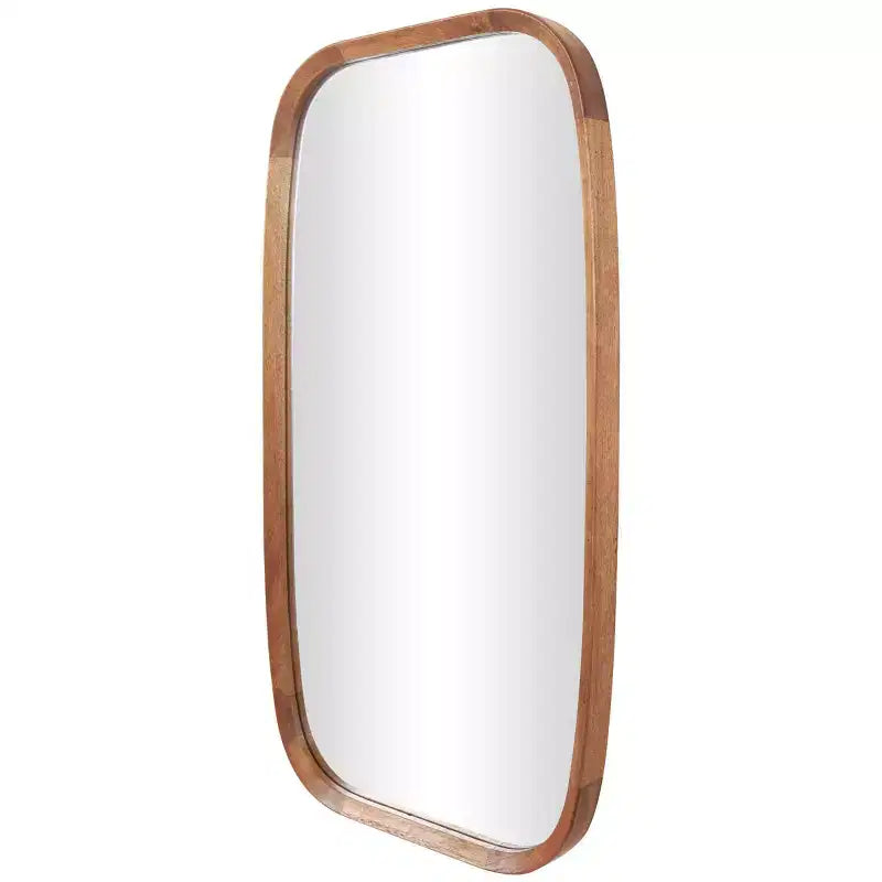 Specchio da parete in legno con bordi arrotondati, 40"x22", Marrone - Olivia & May: Design moderno, cornice in MDF, nessun montaggio richiesto