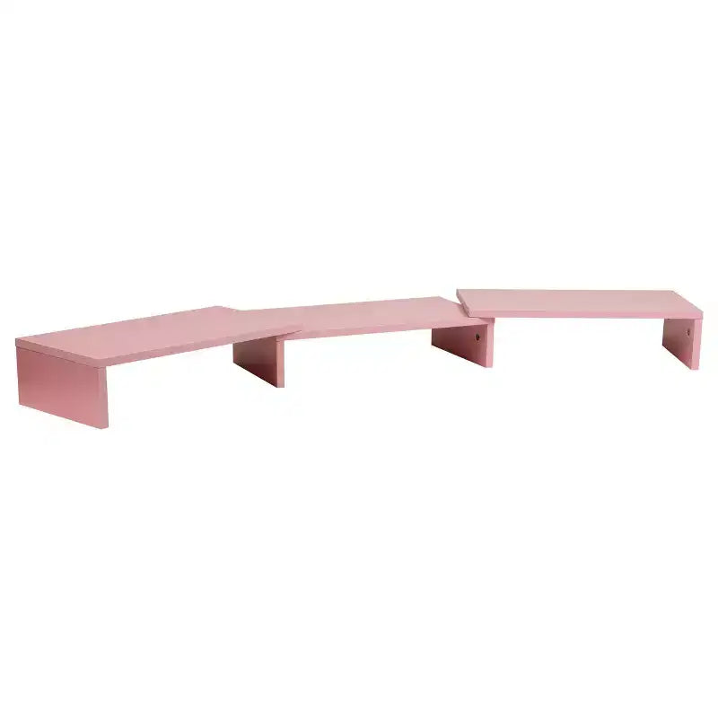 Mind Reader Supporto Doppio Monitor Regolabile in Altezza per Laptop in MDF Rosa