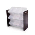 Kids' Toy Storage Organizer with 9 Storage Bins Espresso/White - Humble Crew: MDF Bin Shelves, Kids Storage Furniture