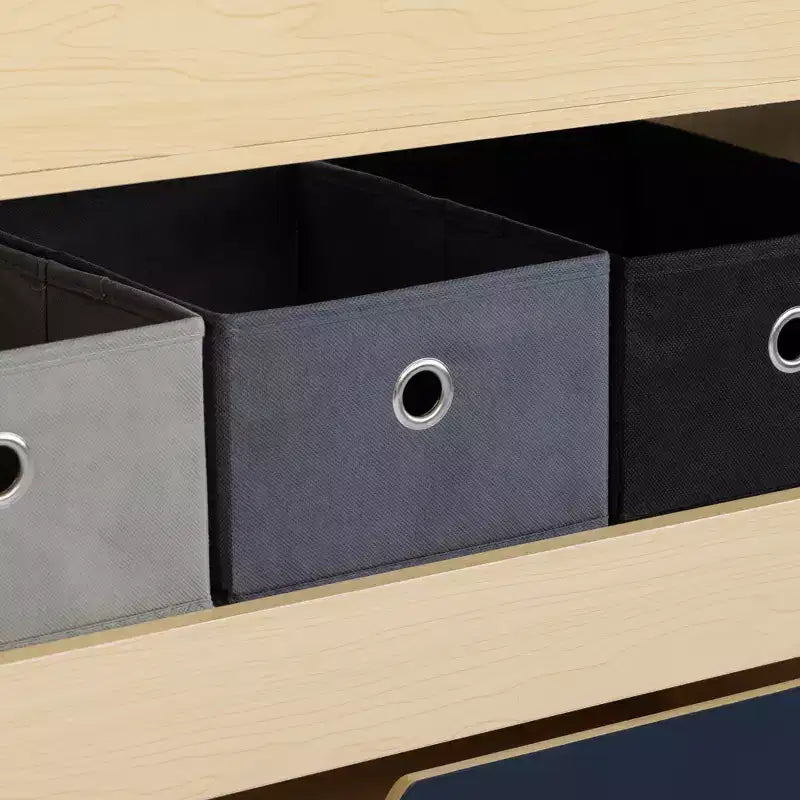 Humble Crew Organizzatore per Bambini 3-in-1 in Legno: Struttura in MDF, 4 Cassetti, 3 Ripiani, Finitura Lavagna, 81x86x28 cm
