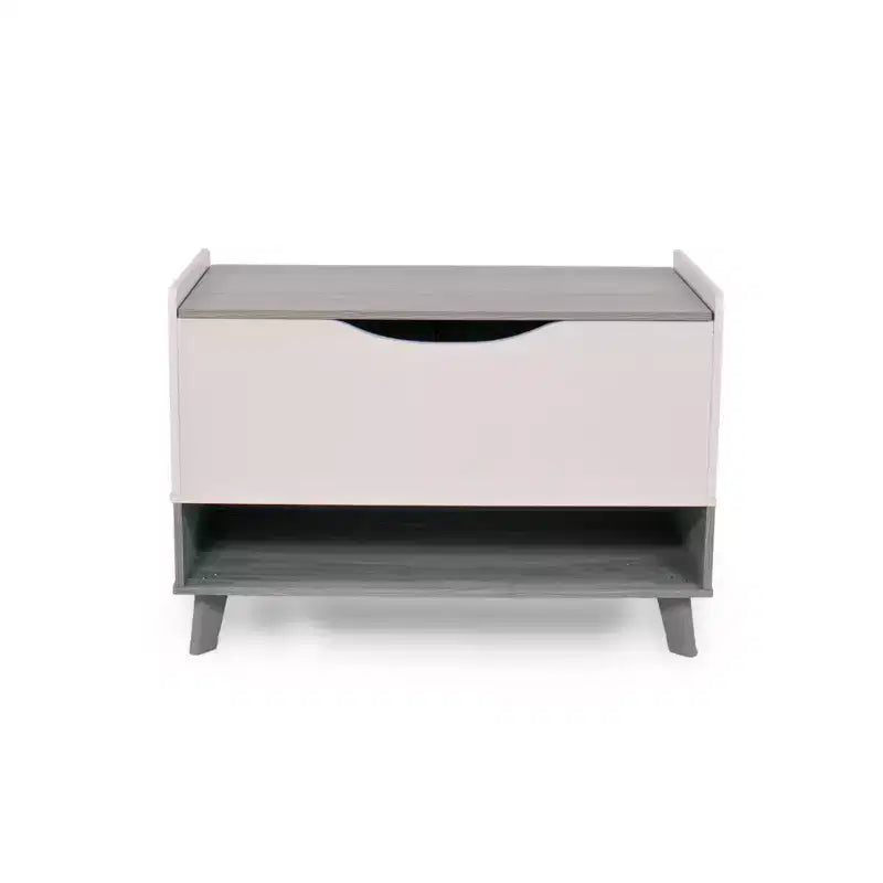 Humble Crew Morgan, Baule portagiochi per bambini con chiusura ammortizzata e ripiano portaoggetti, grigio: Organizzatore di giocattoli per bambini, libreria