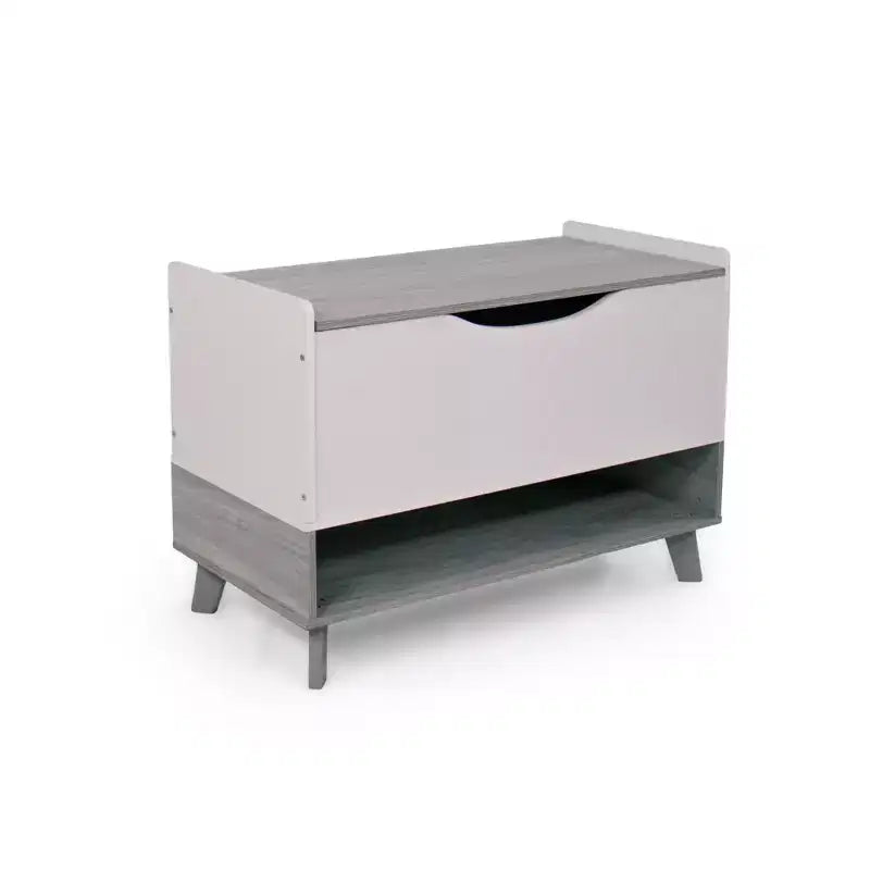 Humble Crew Morgan, Baule portagiochi per bambini con chiusura ammortizzata e ripiano portaoggetti, grigio: Organizzatore di giocattoli per bambini, libreria