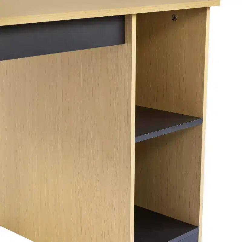 Set scrivania e sedia per bambini Humble Crew, in legno naturale: telaio in MDF, tavolo rettangolare, 3+ anni, set da 2 pezzi