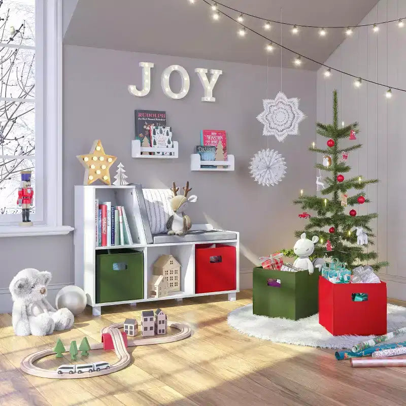 Set da 2 mensole galleggianti compatte RiverRidge Kids da 25,4 cm per cameretta/soggiorno/ufficio, colore bianco
