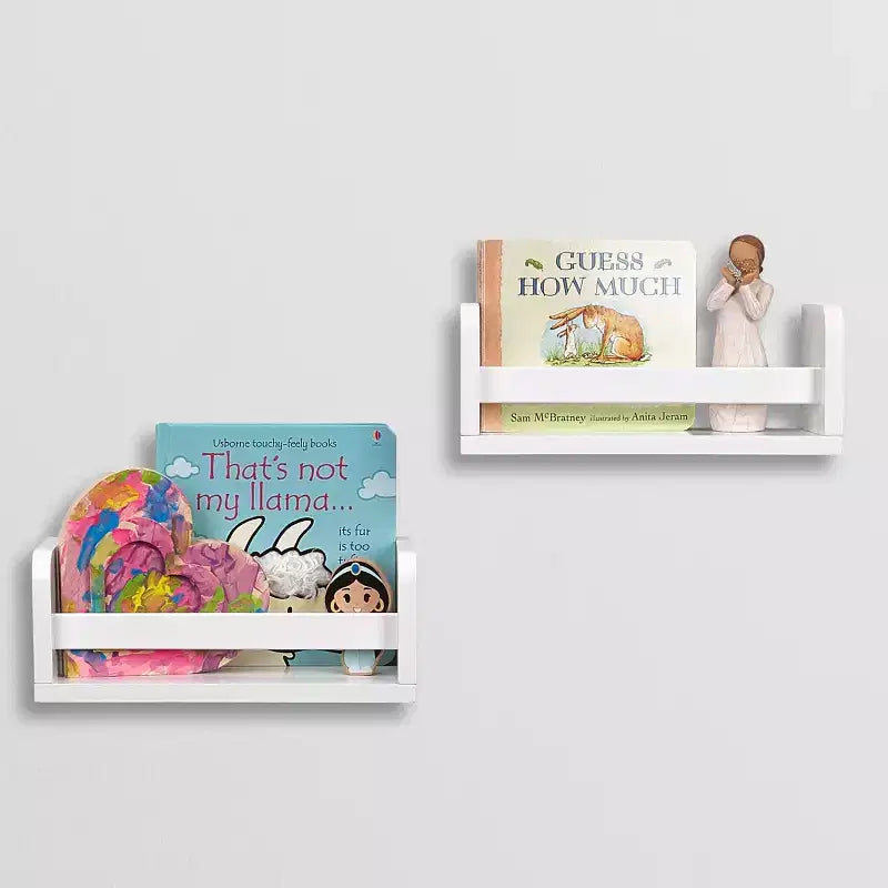 Set da 2 mensole galleggianti compatte RiverRidge Kids da 25,4 cm per cameretta/soggiorno/ufficio, colore bianco
