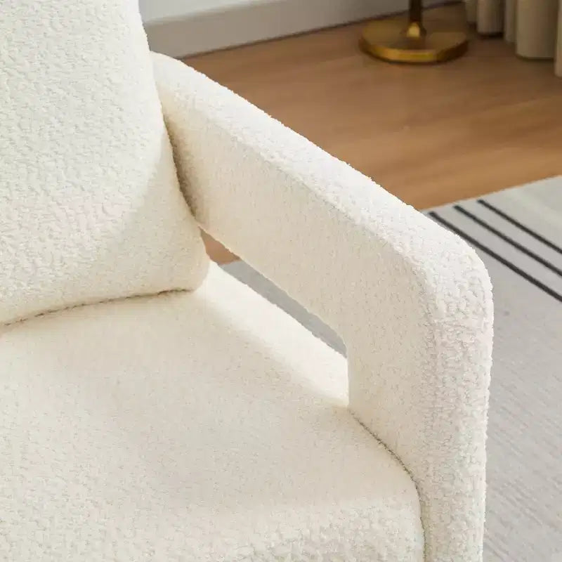 Poltrona girevole accentata quadrata moderna da 29,13" W, poltrona con braccioli girevole a 360 gradi con schienale aperto - ModernLuxe