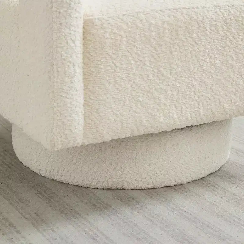 Poltrona girevole accentata quadrata moderna da 29,13" W, poltrona con braccioli girevole a 360 gradi con schienale aperto - ModernLuxe