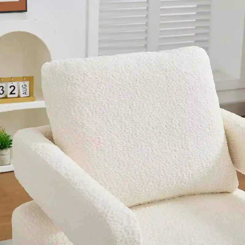 Poltrona girevole accentata quadrata moderna da 29,13" W, poltrona con braccioli girevole a 360 gradi con schienale aperto - ModernLuxe