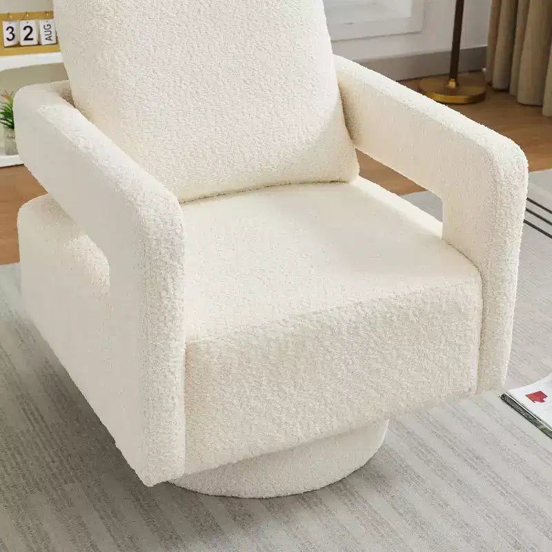 Poltrona girevole accentata quadrata moderna da 29,13" W, poltrona con braccioli girevole a 360 gradi con schienale aperto - ModernLuxe