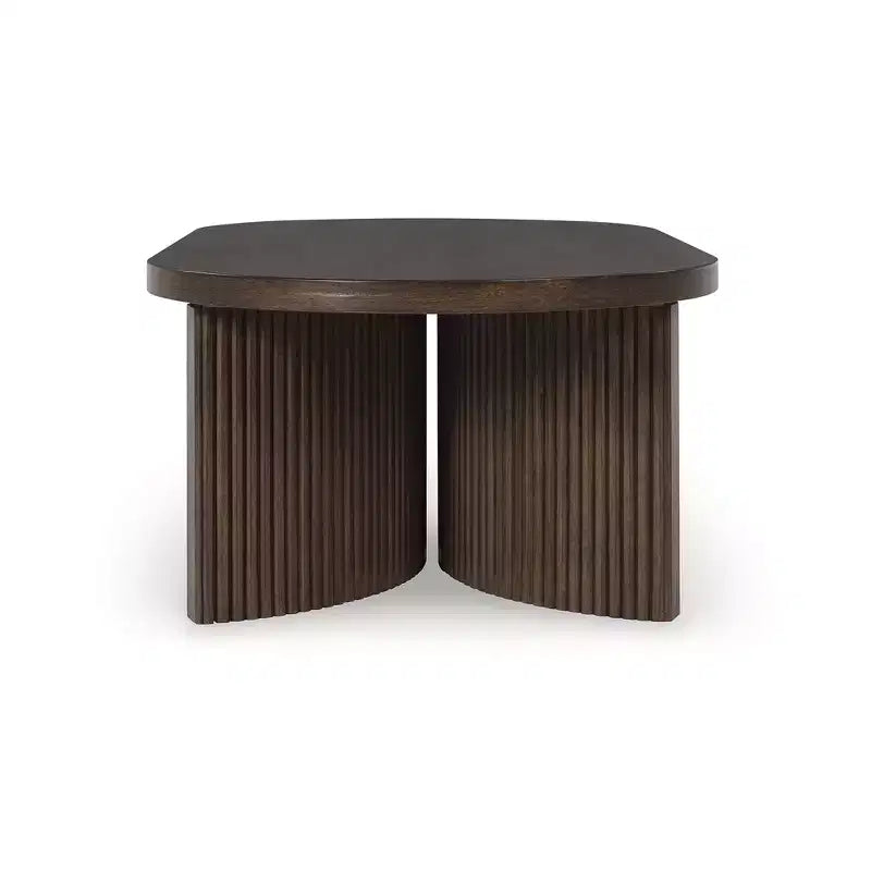 Tavolino da caffè ovale Ashley Korestone in stile Mid-Century, marrone scuro