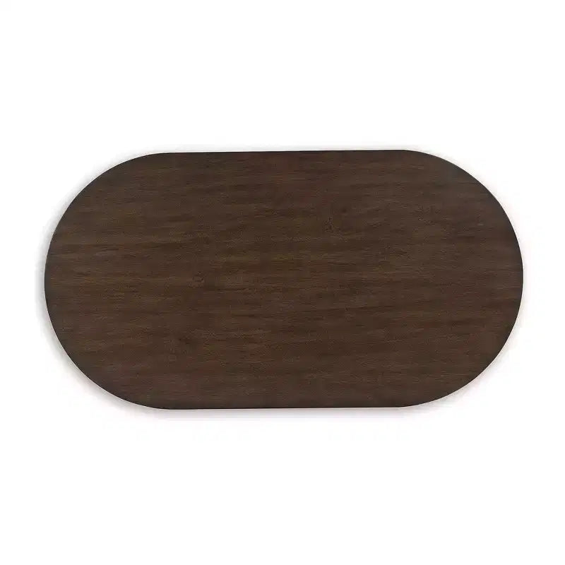 Tavolino da caffè ovale Ashley Korestone in stile Mid-Century, marrone scuro