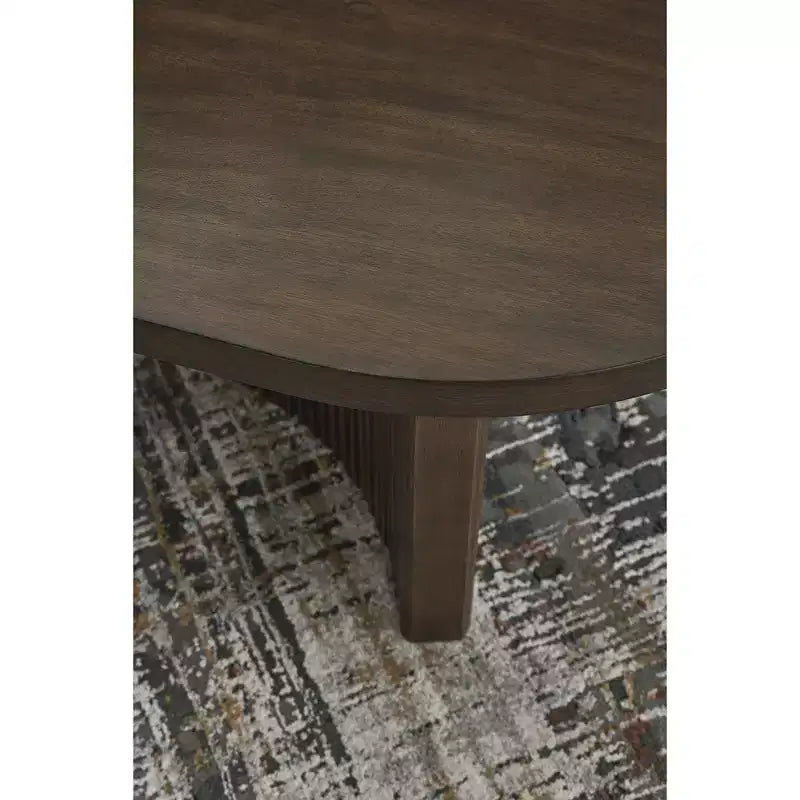 Tavolino da caffè ovale Ashley Korestone in stile Mid-Century, marrone scuro