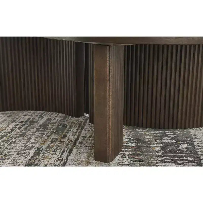 Tavolino da caffè ovale Ashley Korestone in stile Mid-Century, marrone scuro