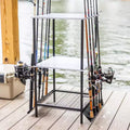 Teal Triangle Tarpin Fishing Pole Stand | Holds up to 10 Rods