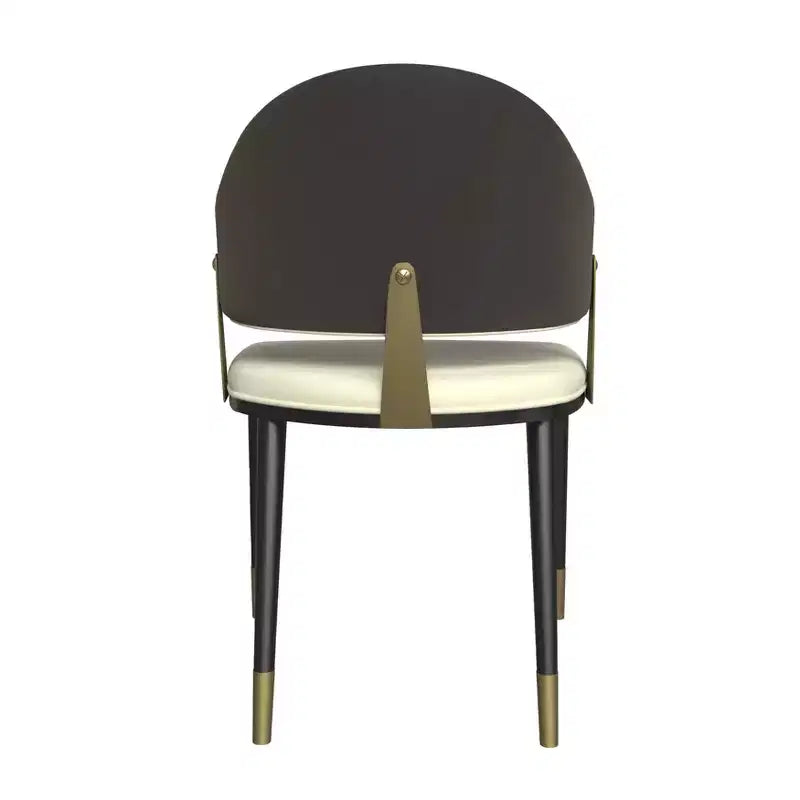 LeisureMod Aria Sedie da pranzo moderne set da 4, rivestite in pelle PU, gambe in metallo, sedute comode per cucina e sala da pranzo