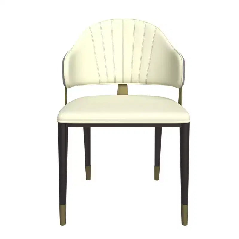 LeisureMod Aria Sedie da pranzo moderne set da 4, rivestite in pelle PU, gambe in metallo, sedute comode per cucina e sala da pranzo