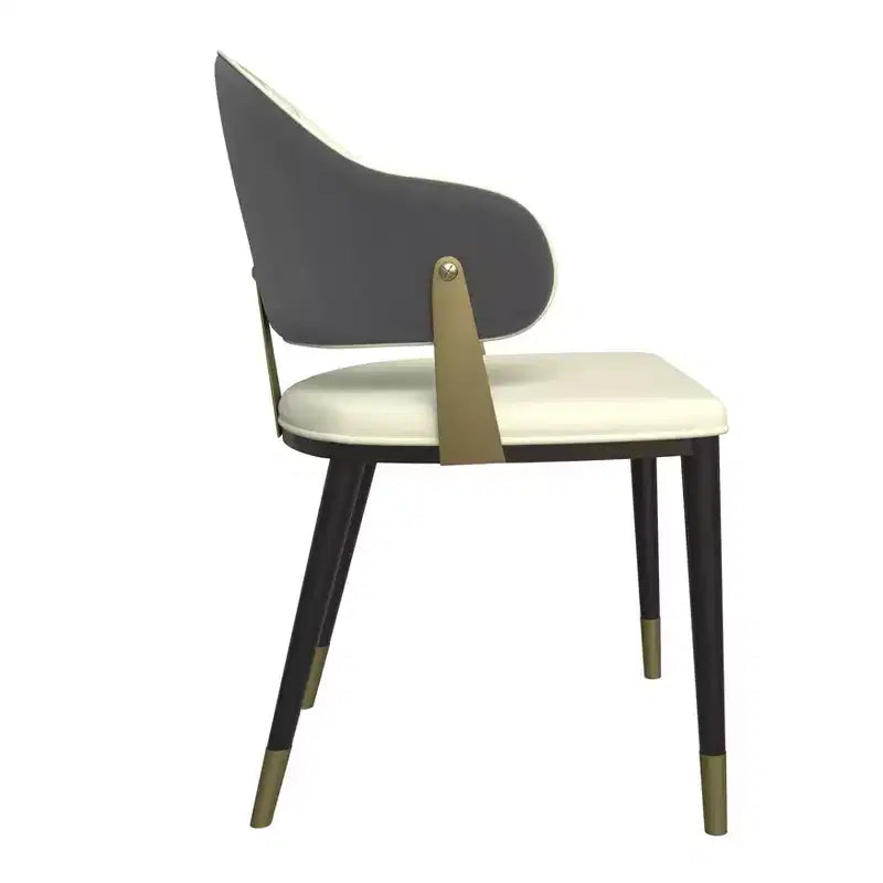 LeisureMod Aria Sedie da pranzo moderne set da 4, rivestite in pelle PU, gambe in metallo, sedute comode per cucina e sala da pranzo