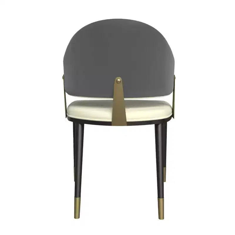 LeisureMod Aria Sedie da pranzo moderne set da 4, rivestite in pelle PU, gambe in metallo, sedute comode per cucina e sala da pranzo