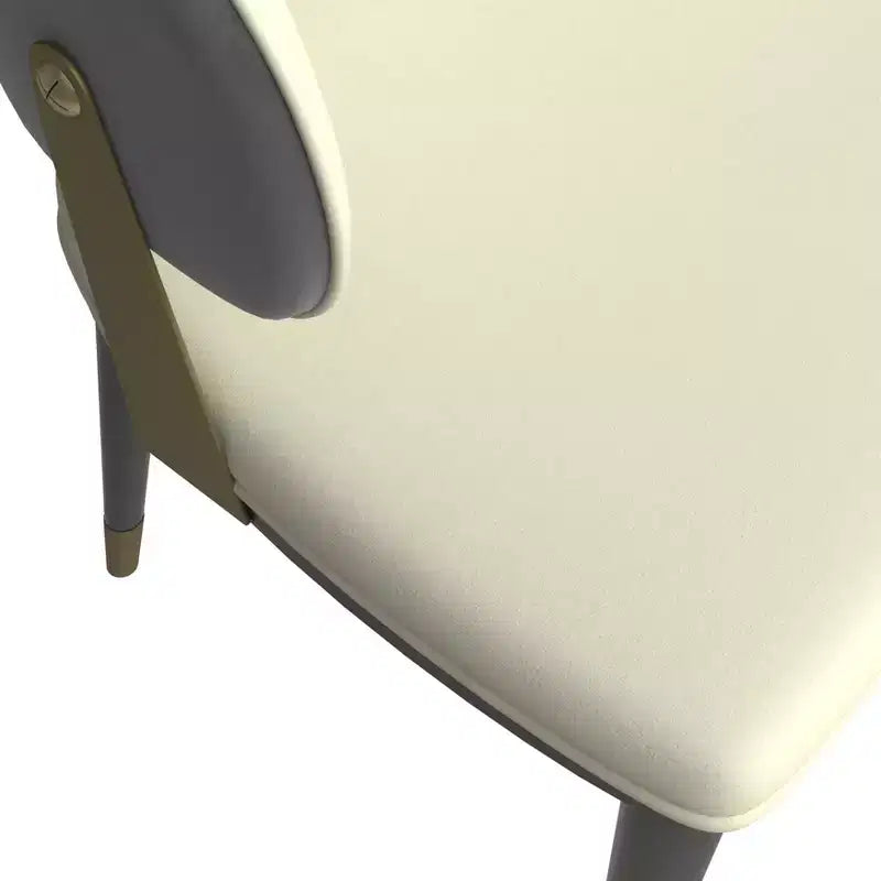 LeisureMod Aria Sedie da pranzo moderne set da 4, rivestite in pelle PU, gambe in metallo, sedute comode per cucina e sala da pranzo