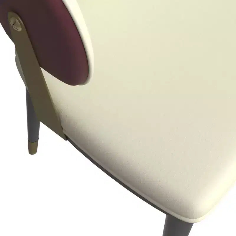 LeisureMod Aria Sedie da pranzo moderne set da 4, rivestite in pelle PU, gambe in metallo, sedute comode per cucina e sala da pranzo