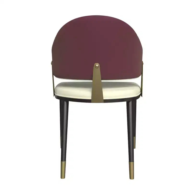 LeisureMod Aria Sedie da pranzo moderne set da 4, rivestite in pelle PU, gambe in metallo, sedute comode per cucina e sala da pranzo