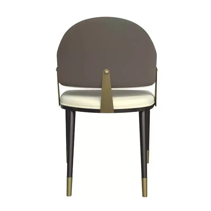 LeisureMod Aria Sedie da pranzo moderne set da 4, rivestite in pelle PU, gambe in metallo, sedute comode per cucina e sala da pranzo