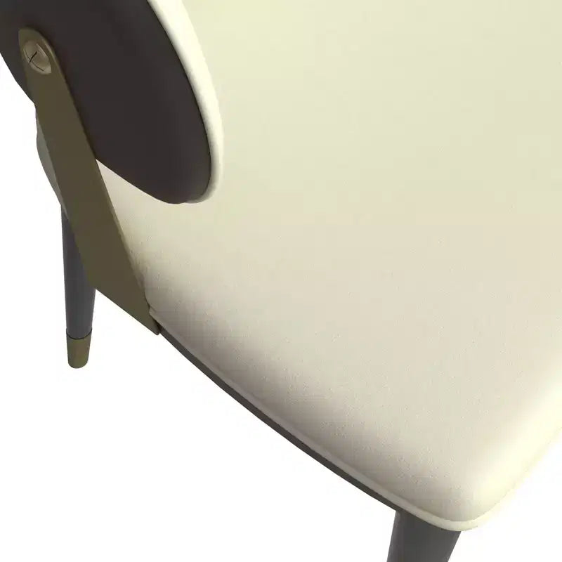 LeisureMod Aria Sedie da pranzo moderne set da 4, rivestite in pelle PU, gambe in metallo, sedute comode per cucina e sala da pranzo