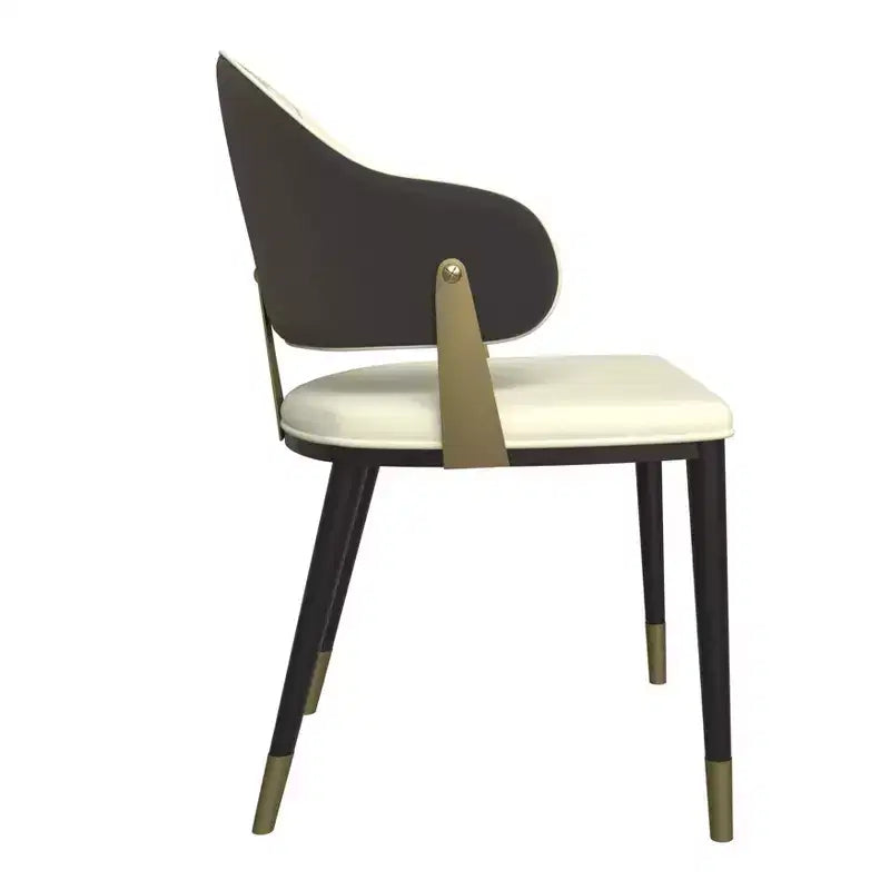 LeisureMod Aria Sedie da pranzo moderne set da 4, rivestite in pelle PU, gambe in metallo, sedute comode per cucina e sala da pranzo