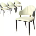 LeisureMod Aria Sedie da pranzo moderne set da 4, rivestite in pelle PU, gambe in metallo, sedute comode per cucina e sala da pranzo
