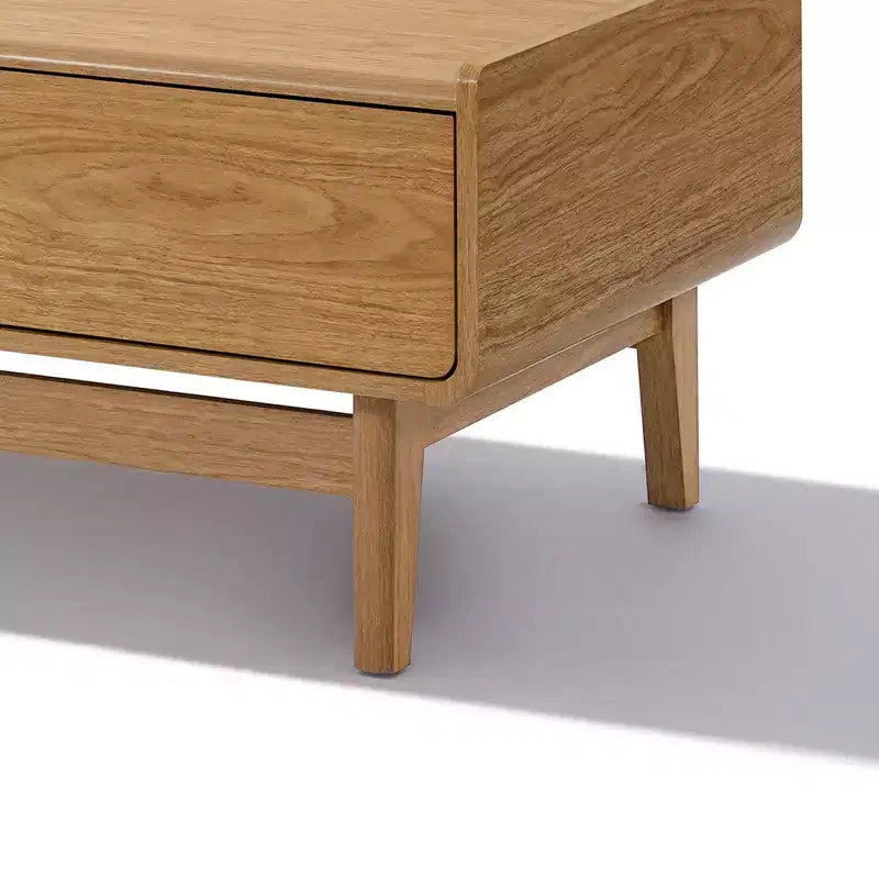 LuxenHome Tavolino da Caffè Moderno di Metà Secolo con Contenitore, Tavolo Rettangolare da 47 Pollici in Legno di Quercia Summer per Soggiorno, Casa e Ufficio Marrone