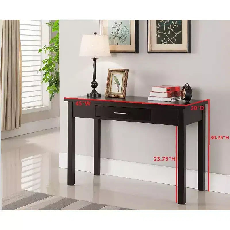 Kings Brand Furniture Scrivania Parsons in legno per casa e ufficio con cassetto, Espresso