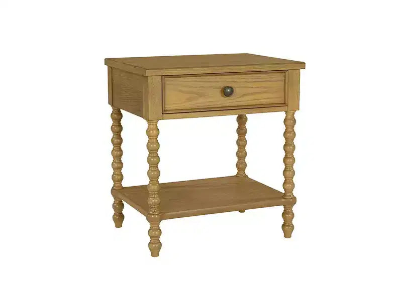 Christopher Knight Home Andy comodino 66 cm (altezza) in legno con gambe tornite, cassetto e ripiano