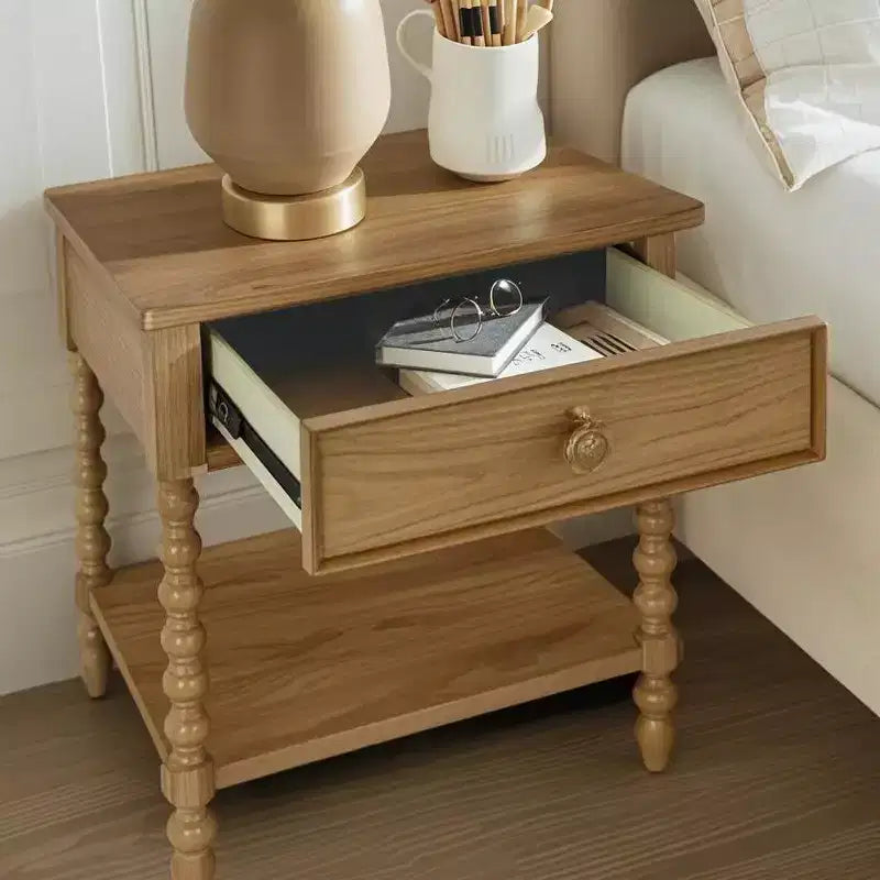 Christopher Knight Home Andy comodino 66 cm (altezza) in legno con gambe tornite, cassetto e ripiano
