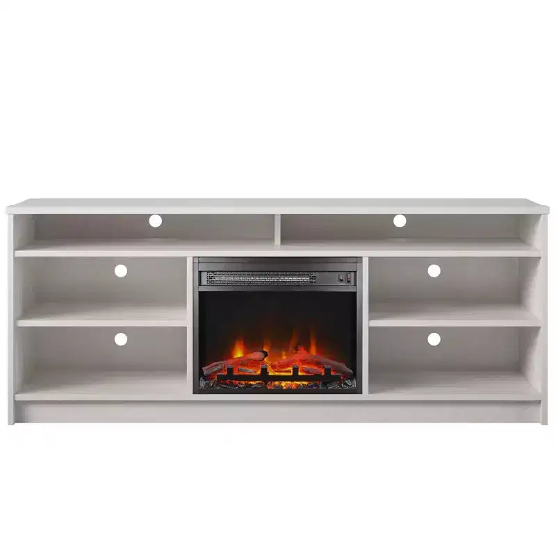 Mobile TV Ameriwood Home Hendrix 65 con camino elettrico integrato e 6 ripiani
