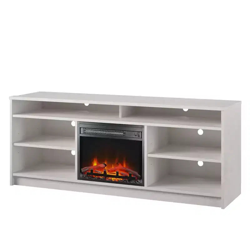Mobile TV Ameriwood Home Hendrix 65 con camino elettrico integrato e 6 ripiani