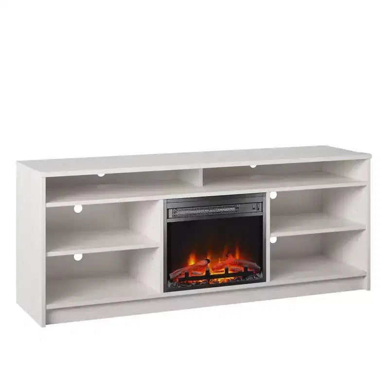 Mobile TV Ameriwood Home Hendrix 65 con camino elettrico integrato e 6 ripiani