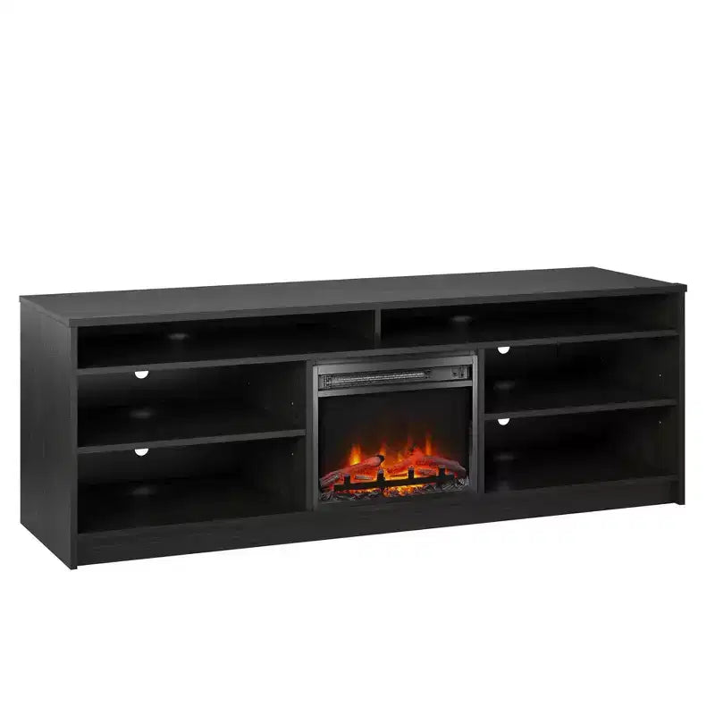 Mobile TV Ameriwood Home Hendrix 65 con camino elettrico integrato e 6 ripiani