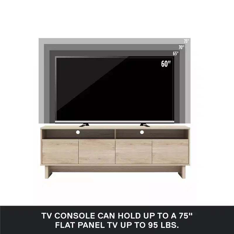 Consolle porta TV a 4 ante RealRooms Nivelle per TV fino a 75 pollici