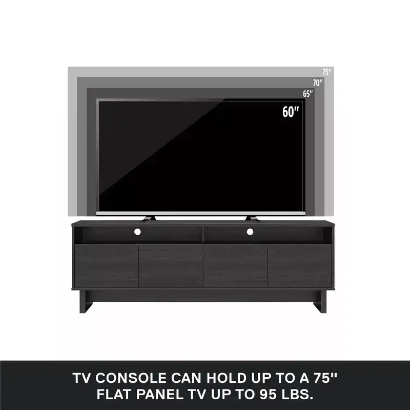 Consolle porta TV a 4 ante RealRooms Nivelle per TV fino a 75 pollici