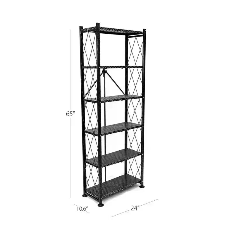 Libreria Origami 3 pezzi a 6 ripiani, organizer aperto indipendente grande scaffale moderno per soggiorno, mobile verticale, nessun assemblaggio richiesto, nero