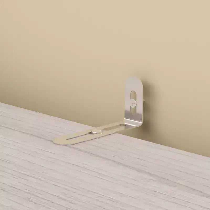 Armadio moderno Hitow, colore grigio, ante in vetro smerigliato, finitura effetto legno, stile crema