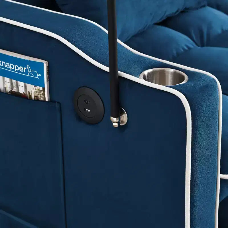 Divano letto convertibile da 55,51 pollici con USB, posacenere, supporto per telefono - 3 misure