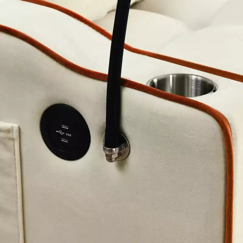 Divano letto convertibile da 55,51 pollici con USB, posacenere, supporto per telefono - 3 misure