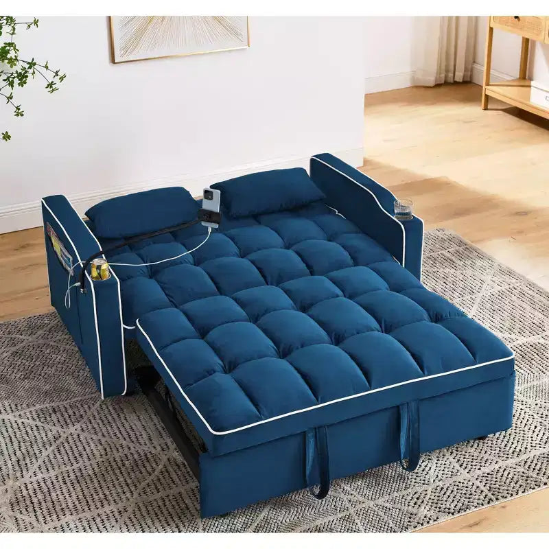 Divano letto convertibile da 55,51 pollici con USB, posacenere, supporto per telefono - 3 misure