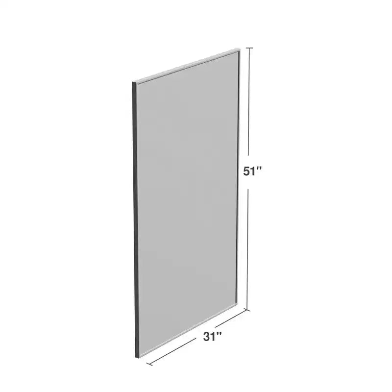 Specchio rettangolare nero a figura intera con cornice sottile in lega di alluminio 130x80x2 cm (senza staffa)