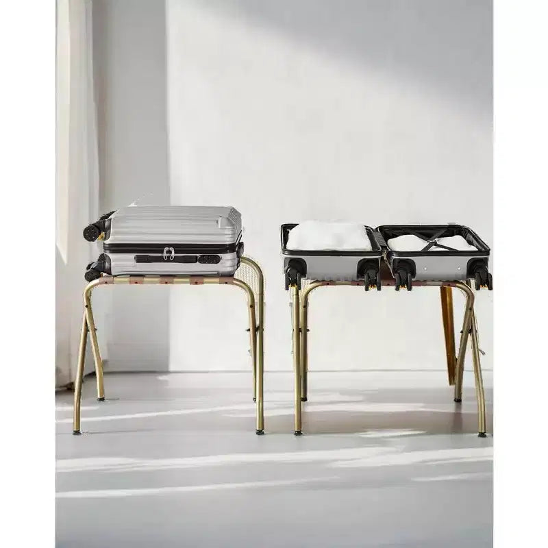 Portapacchi, Supporti per valigie, Supporto per bagagli, Telaio pieghevole in acciaio, Portata fino a 50 kg, 68,6 x 37,6 x 57,4 cm