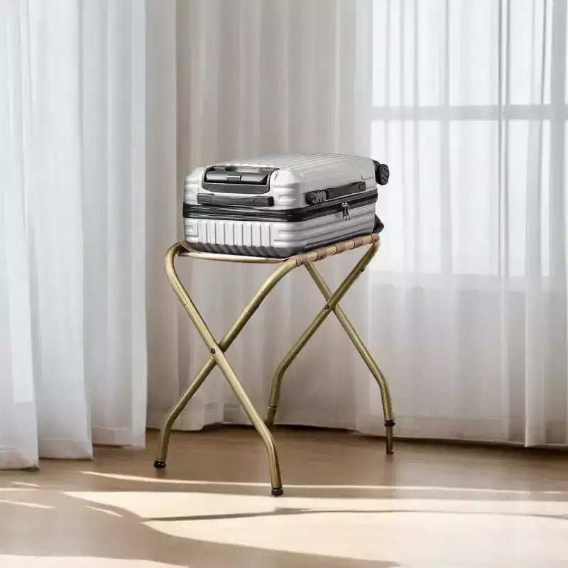 Portapacchi, Supporti per valigie, Supporto per bagagli, Telaio pieghevole in acciaio, Portata fino a 50 kg, 68,6 x 37,6 x 57,4 cm