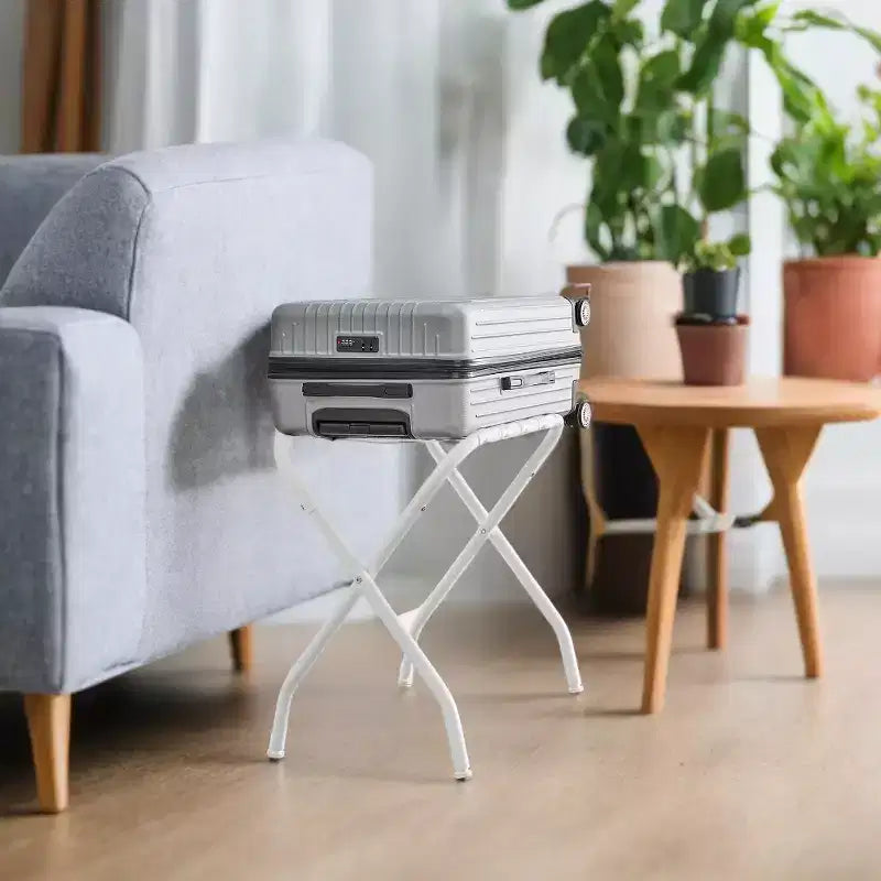 Portapacchi, Supporti per valigie, Supporto per bagagli, Telaio pieghevole in acciaio, Portata fino a 50 kg, 68,6 x 37,6 x 57,4 cm