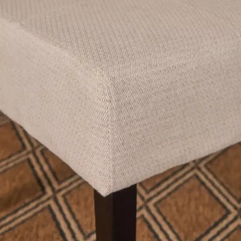 Eleganti sedie da pranzo imbottite in tessuto beige - Coppia abbinata